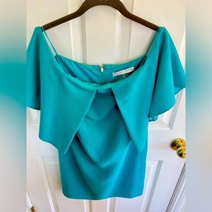 Off the shoulders Trina Turk aqua/teal dress